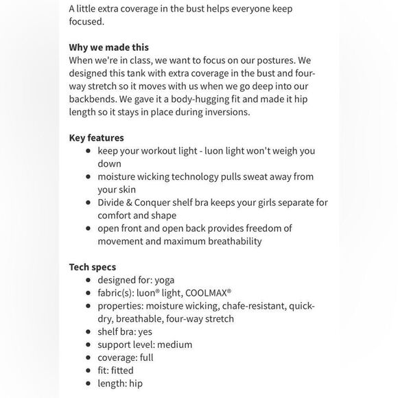 LULULEMON Wholehearted Tank top Tonka Stripe Flare women’s size 8 - Picture 9 of 9